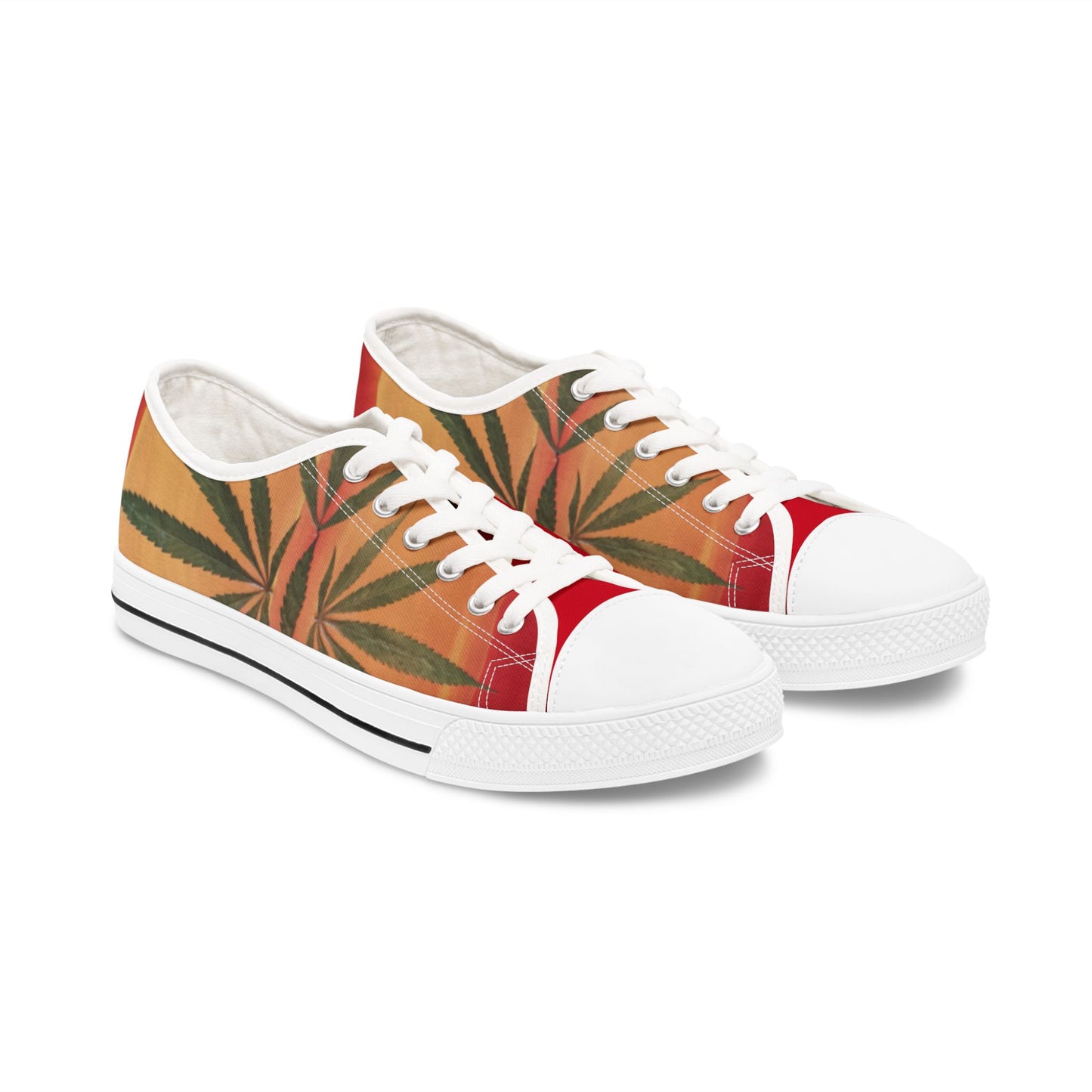 Women's Low Top Sneakers Tequila Sunrise Sneeks LeafyZ