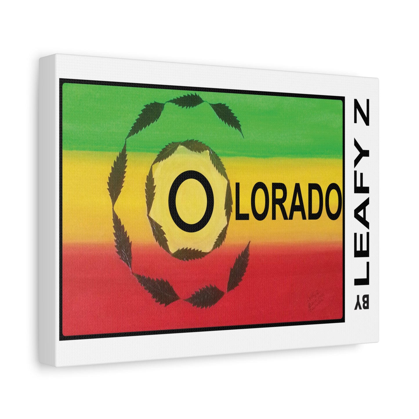 Matte Canvas, Stretched, 1.25" - Rasta Colorado Flag LeafyZ Art Est. 2014