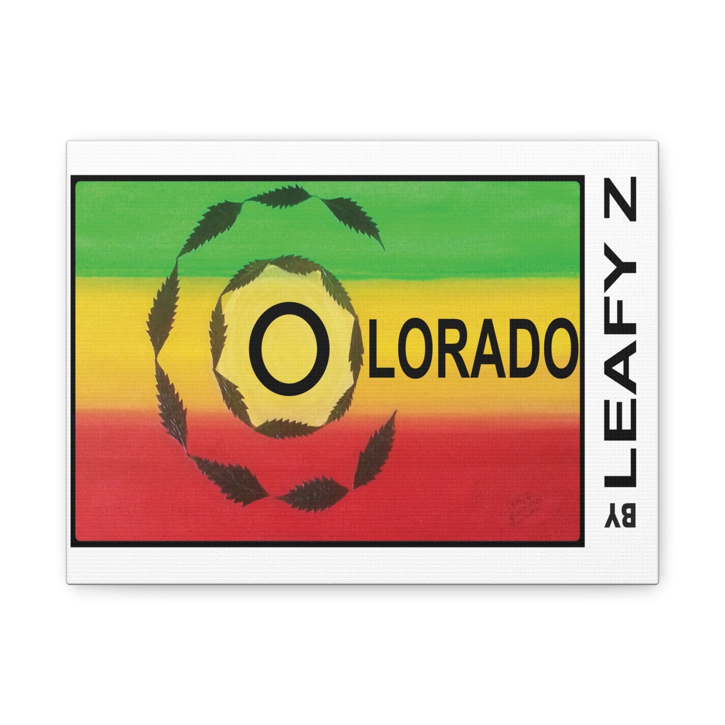 Matte Canvas, Stretched, 1.25" - Rasta Colorado Flag LeafyZ Art Est. 2014