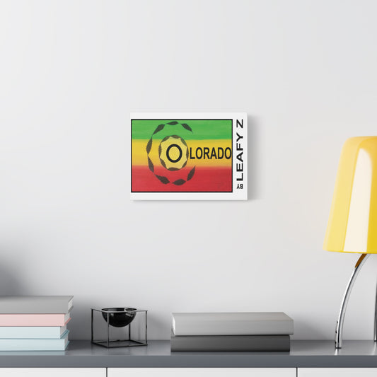 Matte Canvas, Stretched, 1.25" - Rasta Colorado Flag LeafyZ Art Est. 2014