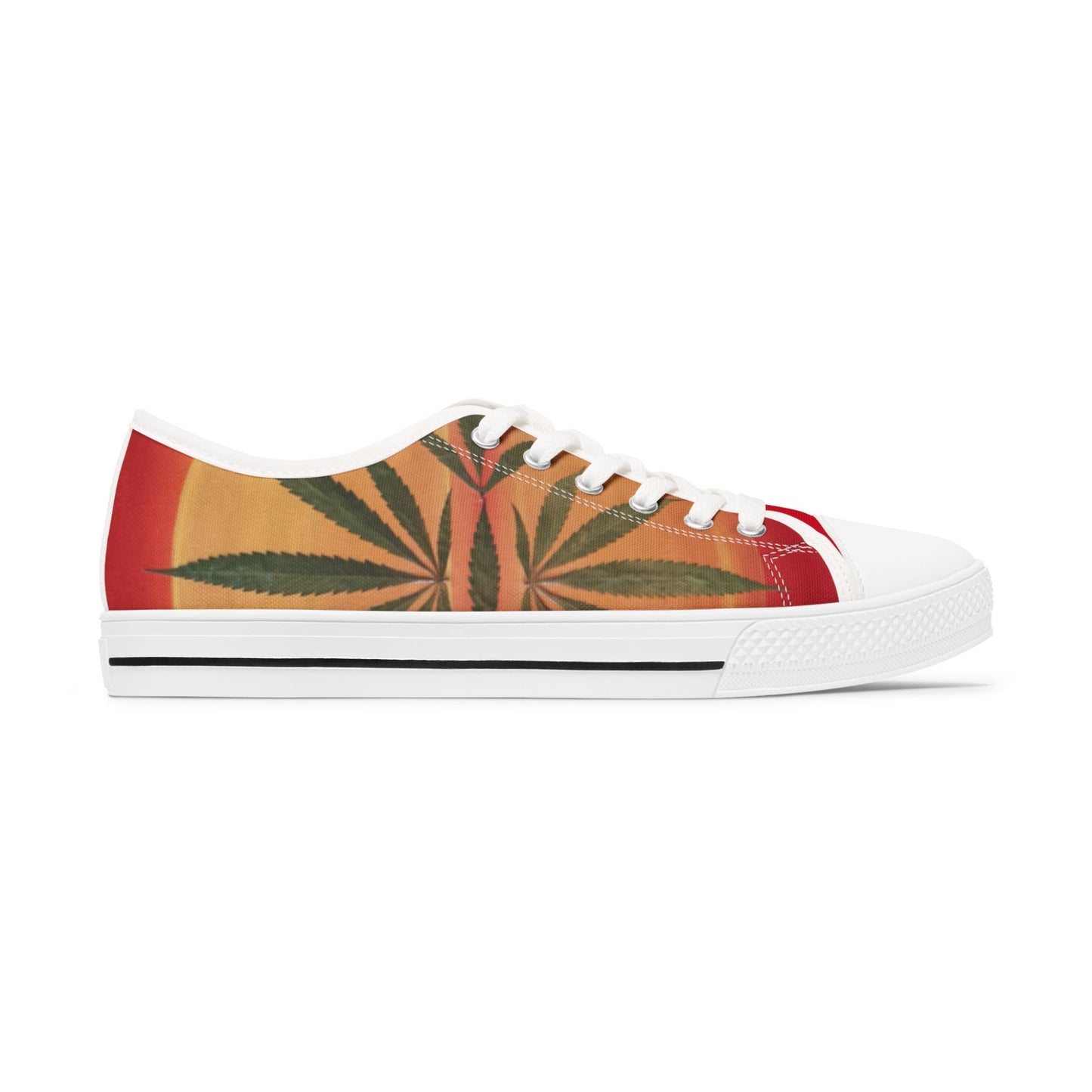 Women's Low Top Sneakers - Tequila Sunrise Sneeks LeafyZ 2025