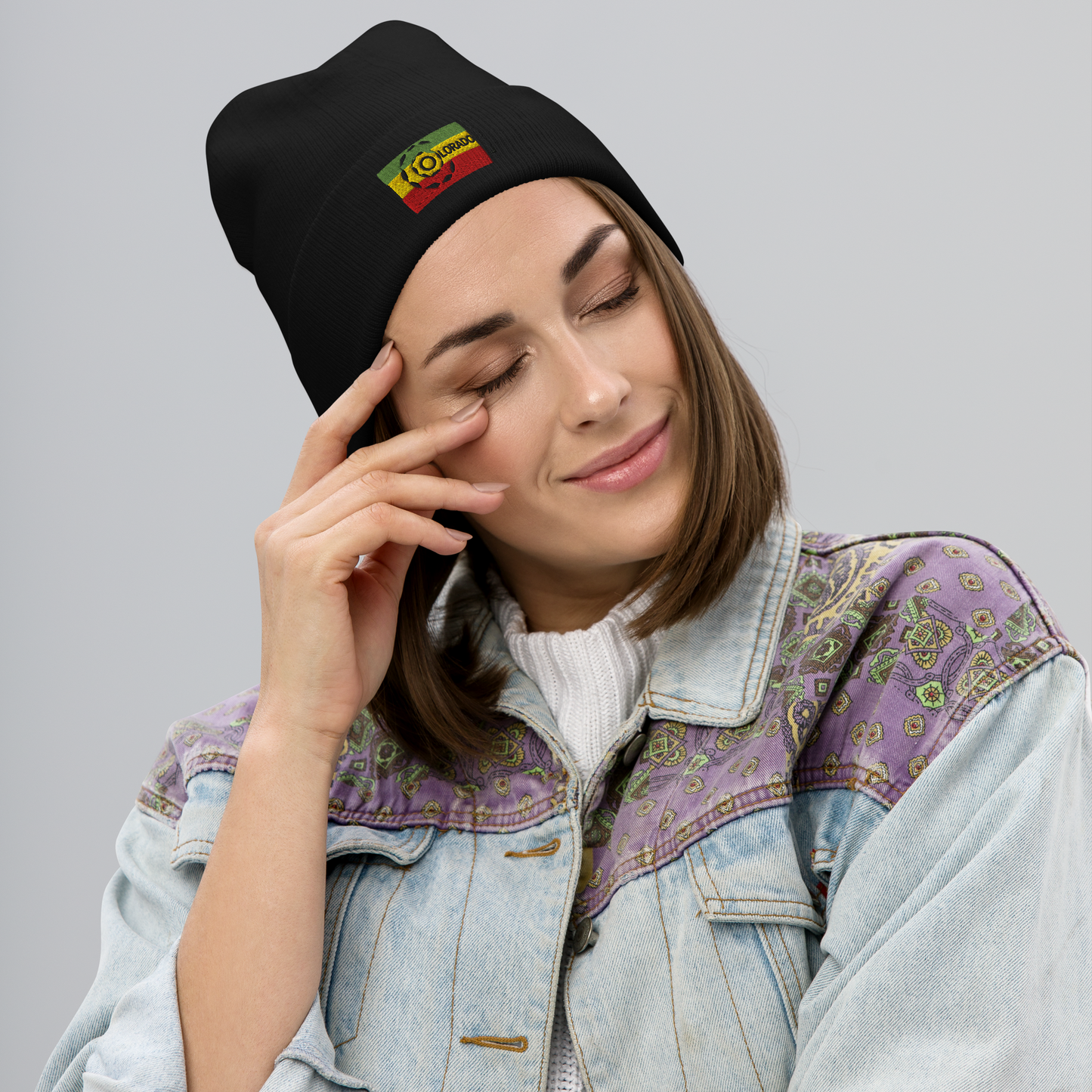 Embroidered Beanie- Rasta Beanie LeafyZ 2025