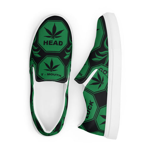 Pothead men’s pot-t mouth slip-on canvas shoes