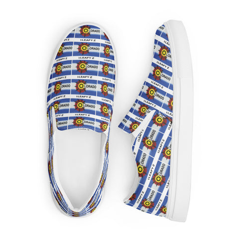 Colorado flag pothead men’s slip-on canvas shoes