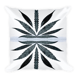 Black Abstract Pot Leaf Throw Pillow