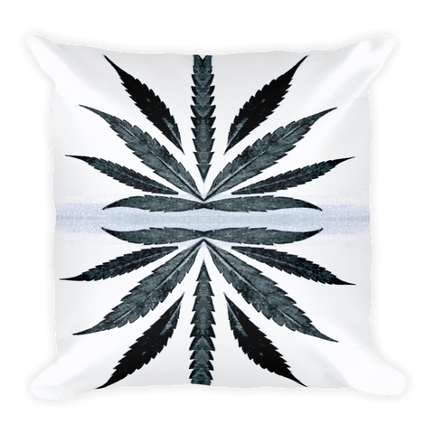 Black Abstract Pot Leaf Throw Pillow