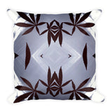 Black Abstract Pot Leaf Throw Pillow