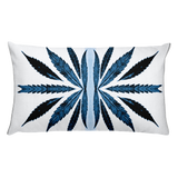 Blue Abstract Pot Leaf Art Rectangular Pillow