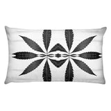 Leafy Z Designer Pothead Pillow Black and White  Cannabis Leaf Art