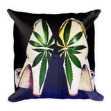 Pot Leaf High Heels Throw Pillow