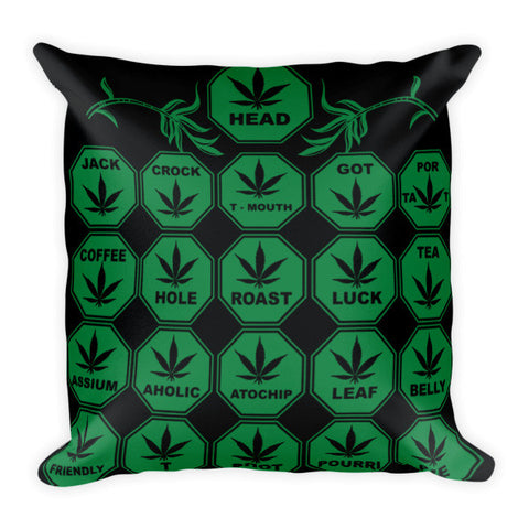 Leafy Z Designer Green Pothead Pillow