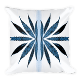 Blue Abstract Pot Leaf Throw Pillow