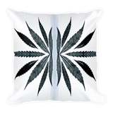 Black Abstract Pot Leaf Throw Pillow